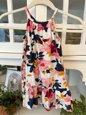 Old Navy Floral Halter Dress - Pink Navy Mustard